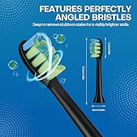 Vista 5 de 10 cabezales de repuesto compatibles con cepillos de dientes eléctricos 7am2m AM100/AM101/AM105/AM111, 10 unidades (negro)