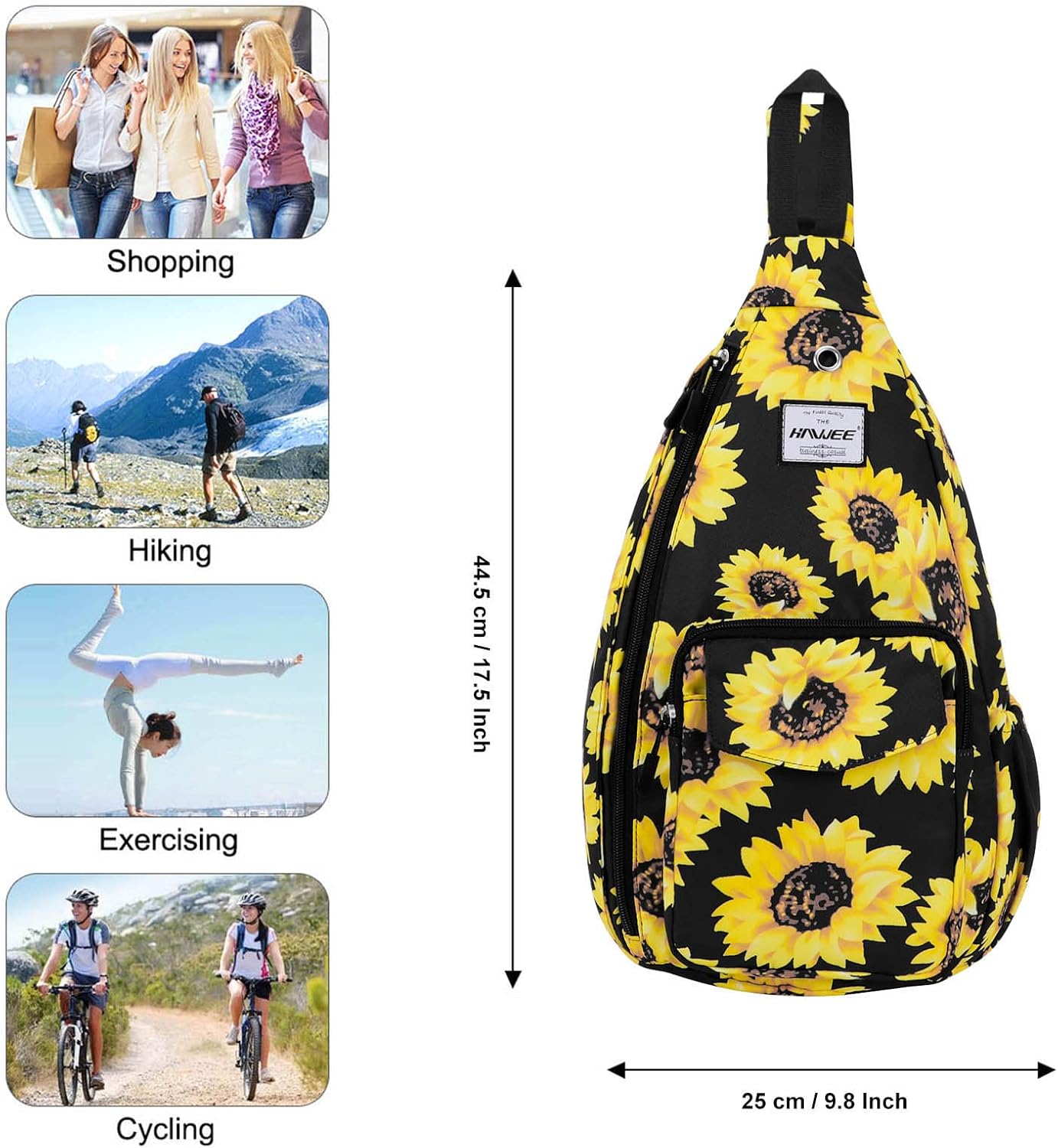 Backpack Sling for Women Anti-Water Crossbody Bag Inclined Adjustable Pack image 5
