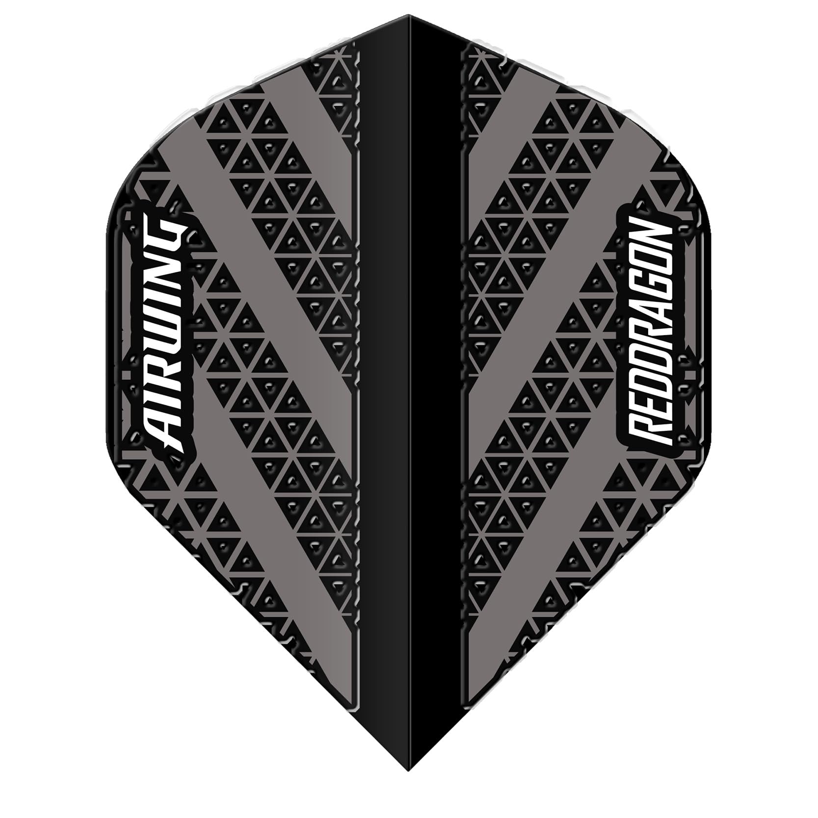 RED DRAGON Airwing Unique Moulded Black & Grey Standard Dart Flights 1 Set Per Pack (3 Dart Flights in total)