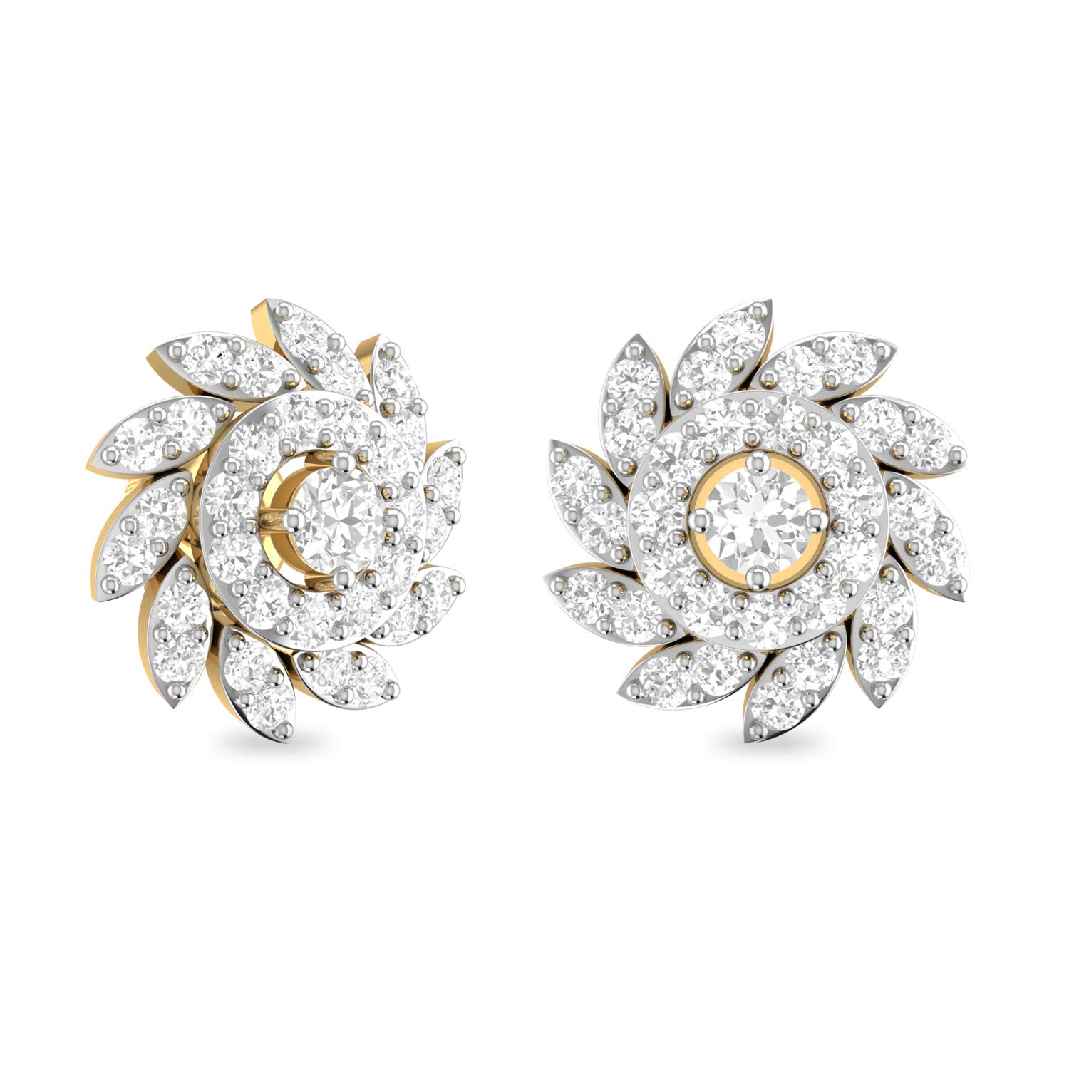 Aucent by PC Jeweller The Adaa 18KT Yellow Gold and Diamond Earrings