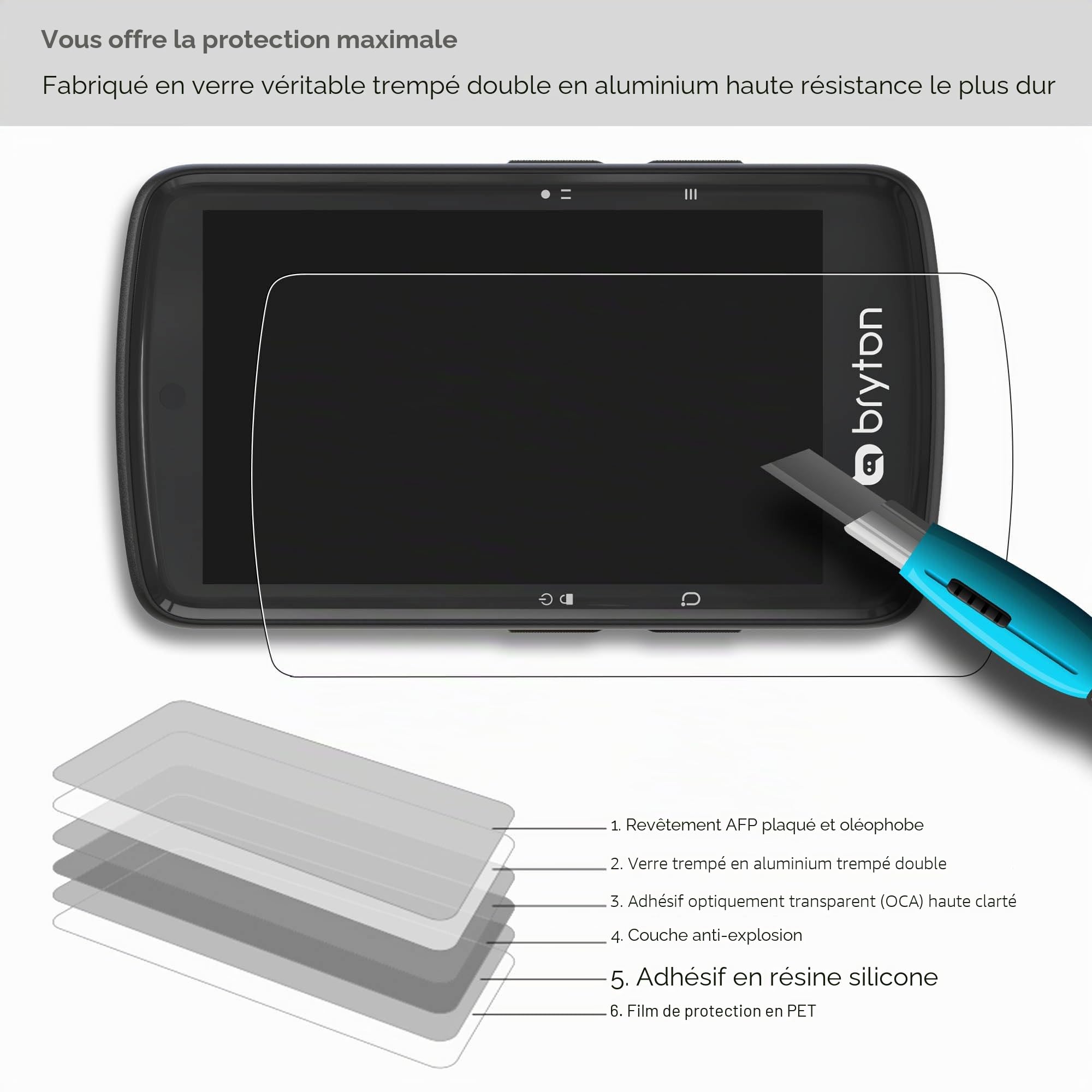 [Lot de 3] Coque en silicone de qualité supérieure x 1 et 2 films de protection d'écran en verre trempé transparent HD pour Bryton Rider S810 E/T, anti-chute, antistatique, antidérapant