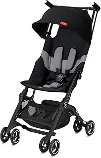 gb Pockit+ All-Terrain, Ultra Compact Lightweight Travel Stroller with Canopy and Reclining Seat in Velvet Black