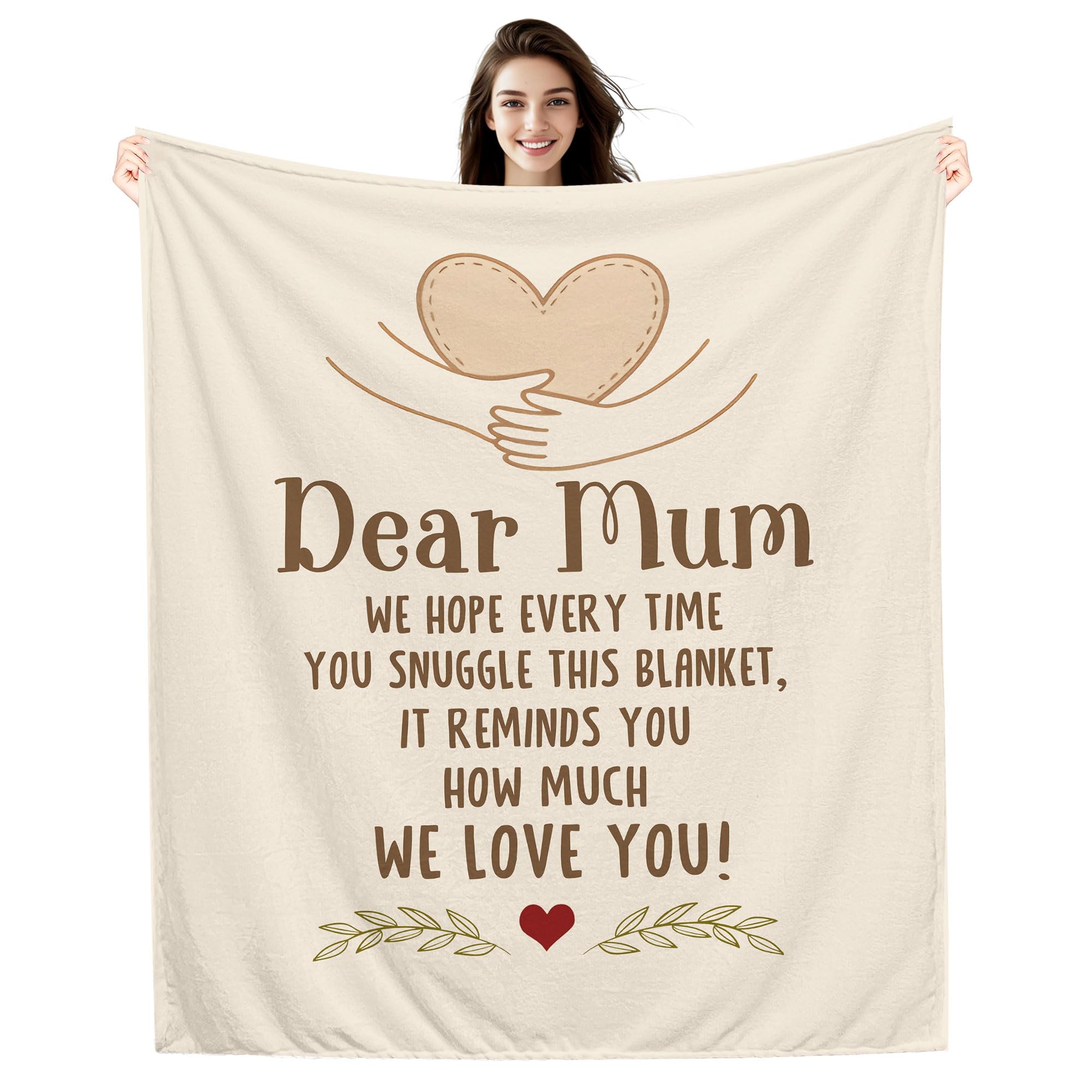 Amorea Dear Mum We hope every time you snuggle this blanket It reminds you how much we love you Blanket for Mum from Daughter Son Reminder Birthday Mother's Day (mum-b)