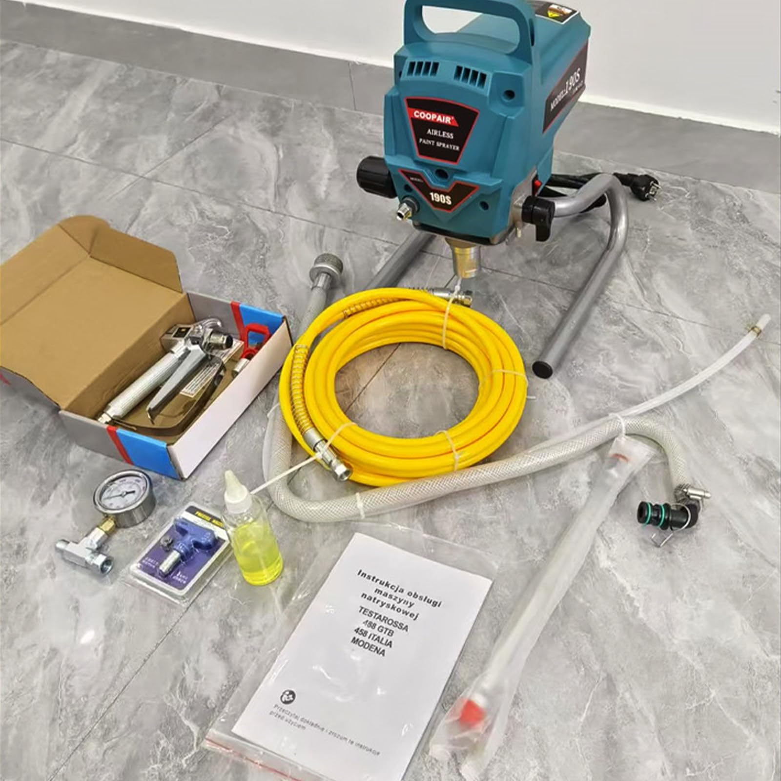 Bezpowietrzny Agregat Malarski 3300 Psi Z Regulacją Przepływu, Elektryczny Agregat Malarski 950 W, Dysza Do Precyzyjnego Wykończenia, Z Przedłużką. Idealny Do Samodzielnego Malowania