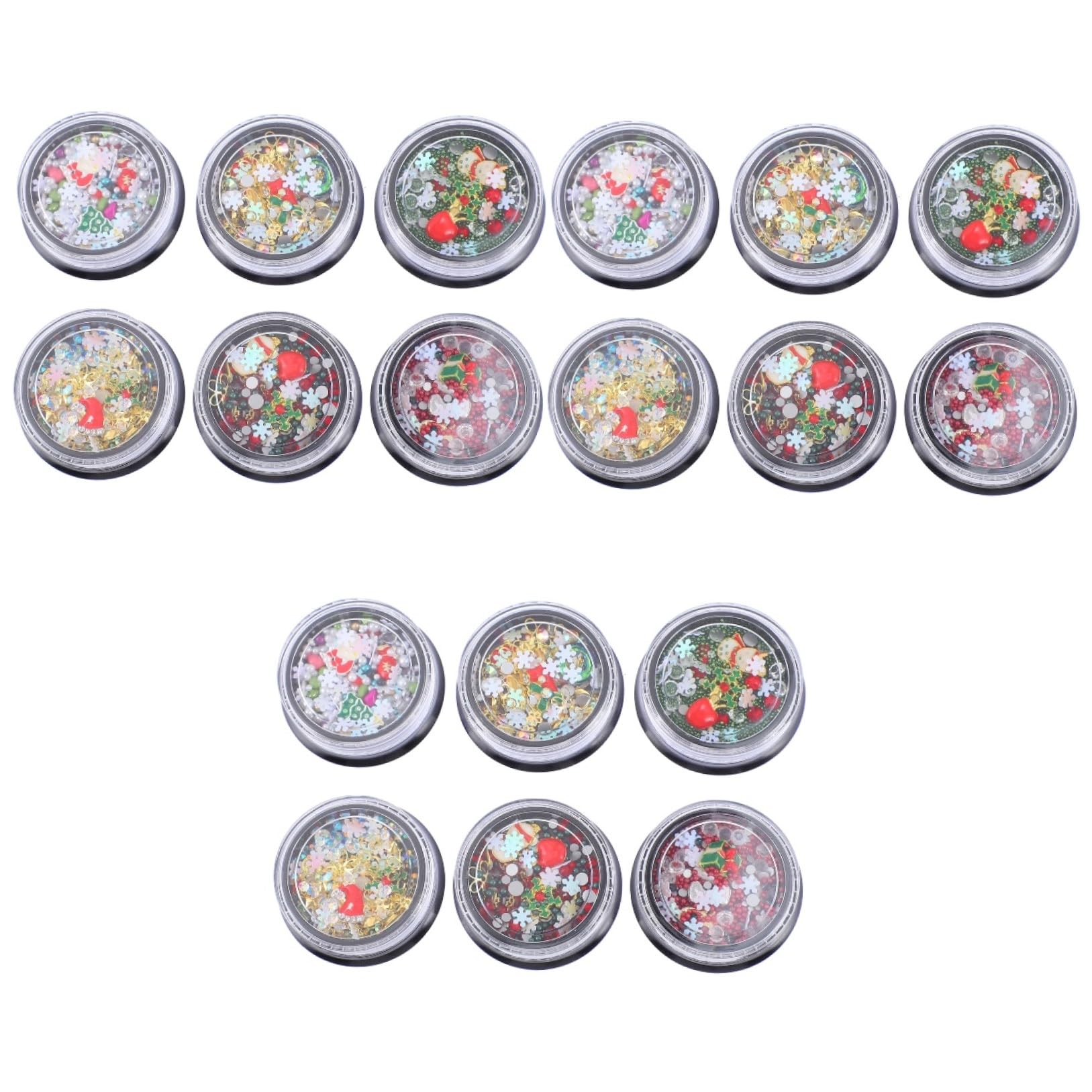Healvian Boîtes De Charms De Noël Pour Nail Art Accessoires Manucure Créatifs Pour Décorations