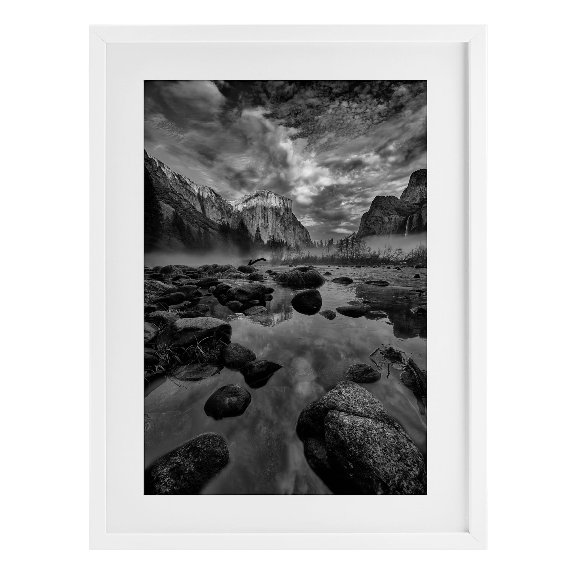Yosemite Valley Morning Landscape, 17 x 23 Inch Framed Print Under Glass