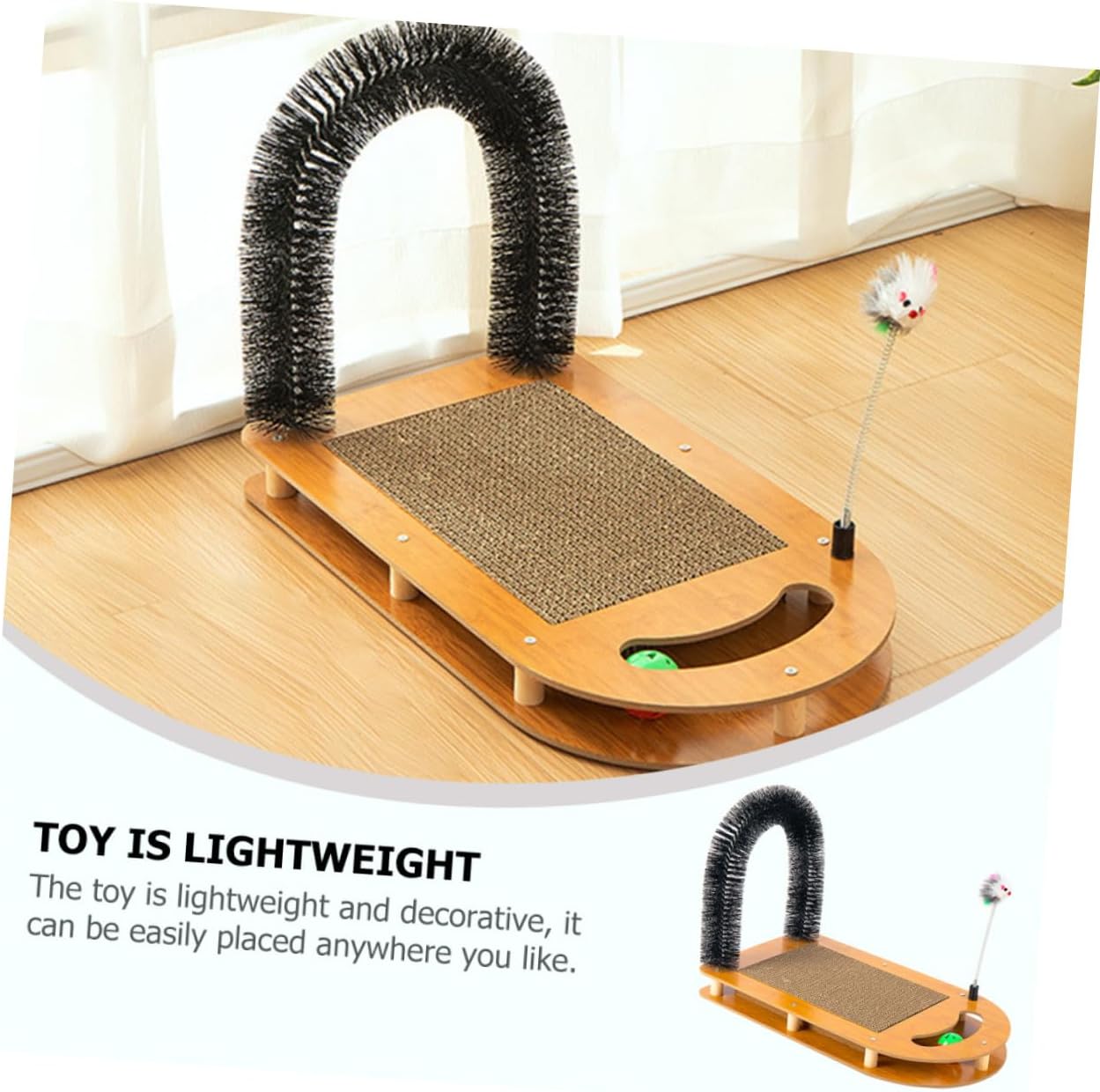 Cat Scratching Pad U-Shaped Replaceable Kitten Scratcher Sturdy Floor Accessory Multifunctional Self-Entertainment Cat