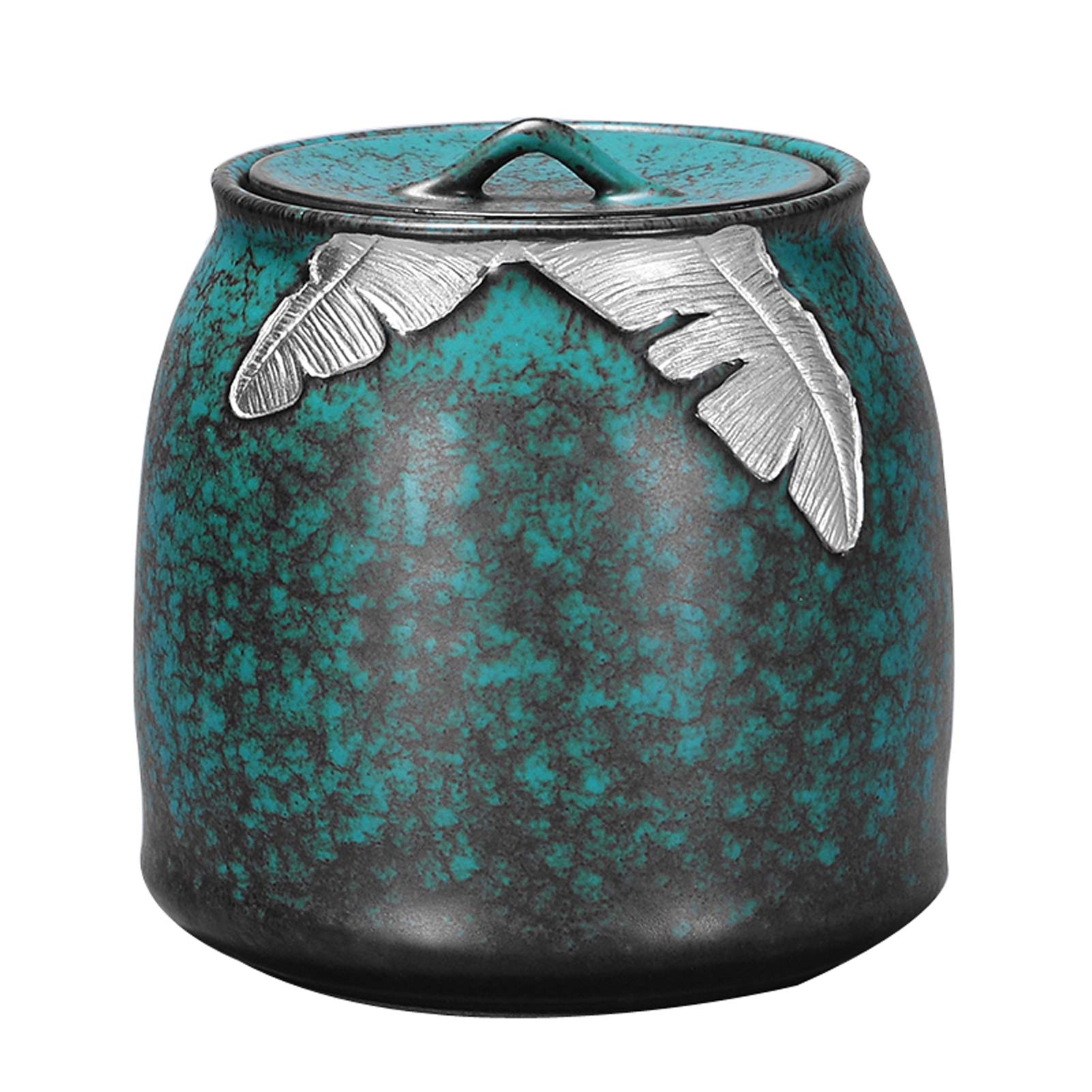 Urna dla zwierząt, Urna pogrzebowa na prochy dorosłych i zwierząt, ręcznie robiona ceramiczna pamiątka, urna do pochówku w domu lub cmentarzu, dla psa, kota, zielona