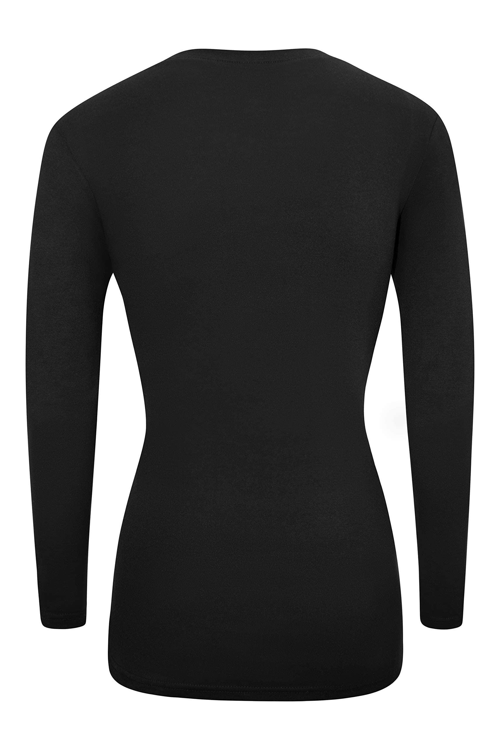 M&M SCRUBS Women's Under Scrub Tee V-Neck Long Sleeve T-Shirt - 5 Pack (Black, Large)