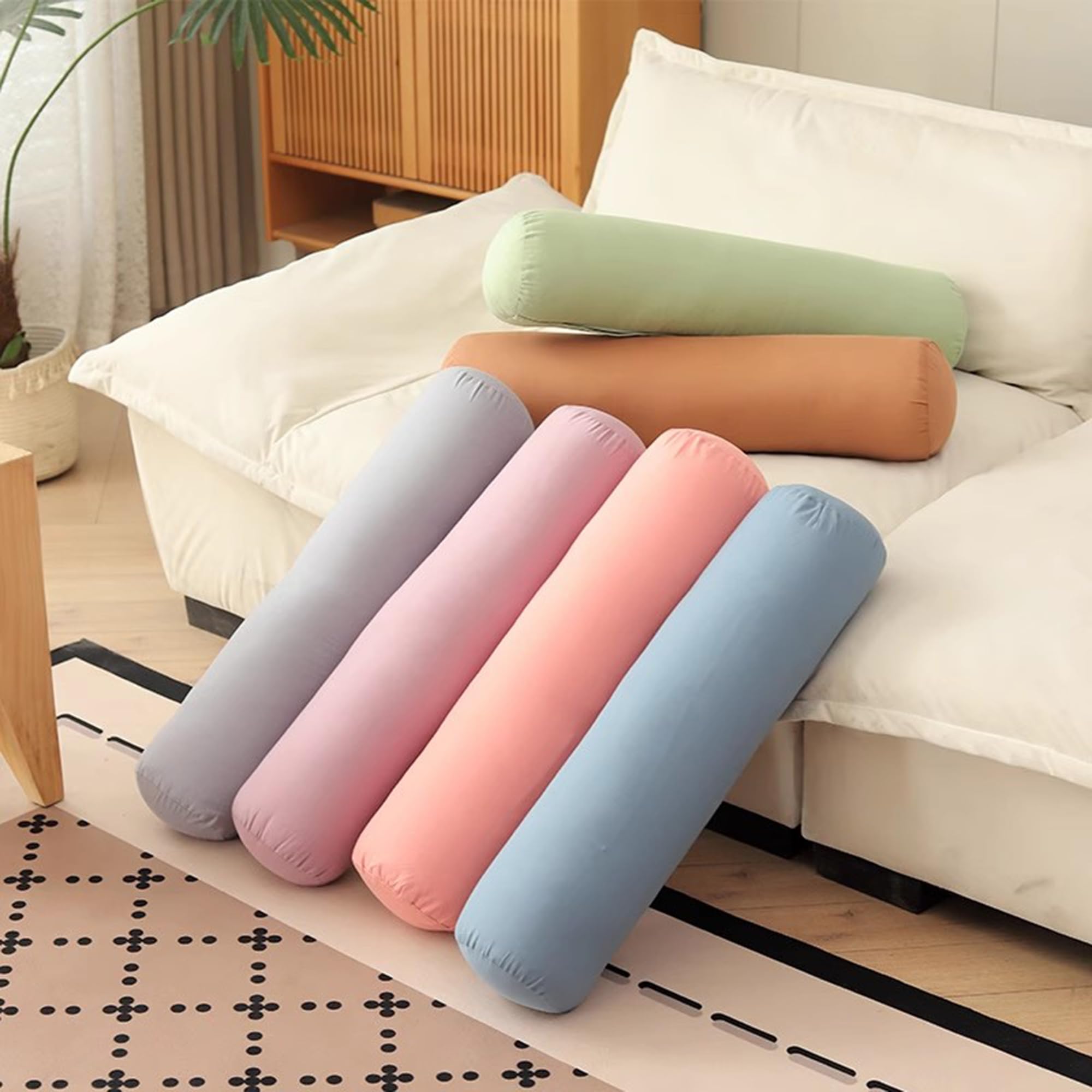 Cuscino cervicale, sfoderabile, supporto lombare per divano e letto, cuscino per testiera e braccioli, 120 x 20 cm, decorazione per tavolo e casa