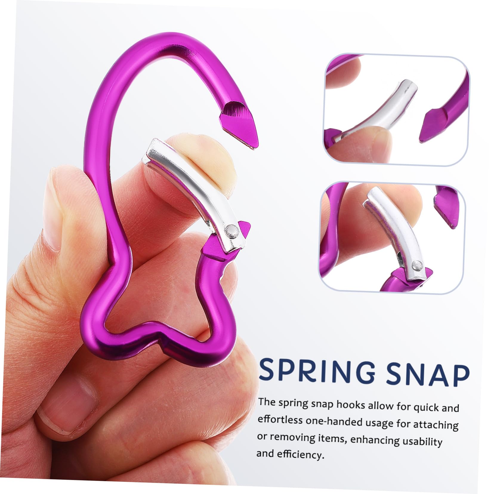 Mikikit Lot de 10 Carabiners en Aluminium Forme Poisson pour Porte-clés Robustes et Visibles, pour L'extérieur Camping