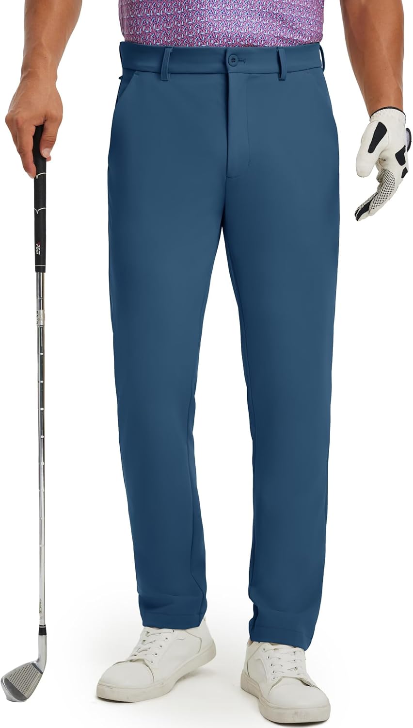 M MAELREG Men's Golf Pants Quick Dry Lightweight 30/32/34 Stretch Work Dress Casual Trousers with 4 Pockets Golf Pants Men