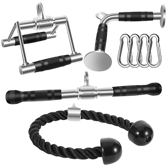 Tricep Press Down Cable Machine Attachment Body Building LAT Pulldown Attachments Home Gym Accessories Double D Handle V