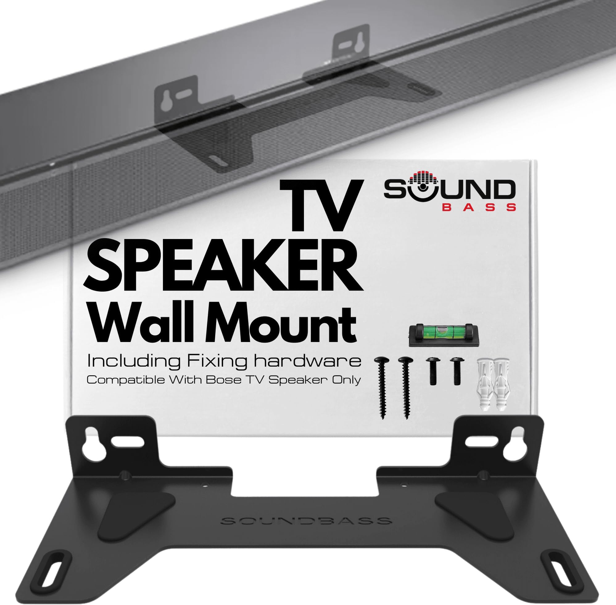 Sound bass TV Speaker Wall Mount Bracket | Compatible with Bose TV Speaker bar Only | Complete with Full Mounting Hardware Kit | Only Suitable for Bose TV Speaker Bar | UK Design by