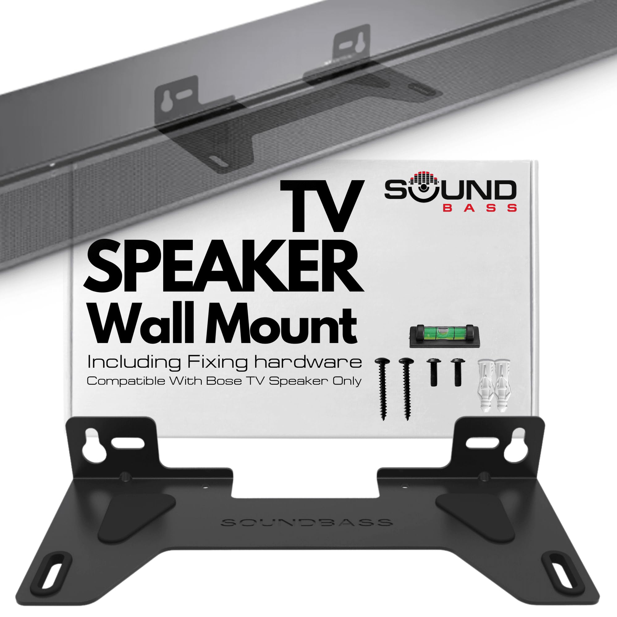 Sound bass TV Speaker Wall Mount Bracket | Compatible with Bose TV Speaker bar Only | Complete with Full Mounting Hardware Kit | Only Suitable for Bose TV Speaker Bar | UK Design by