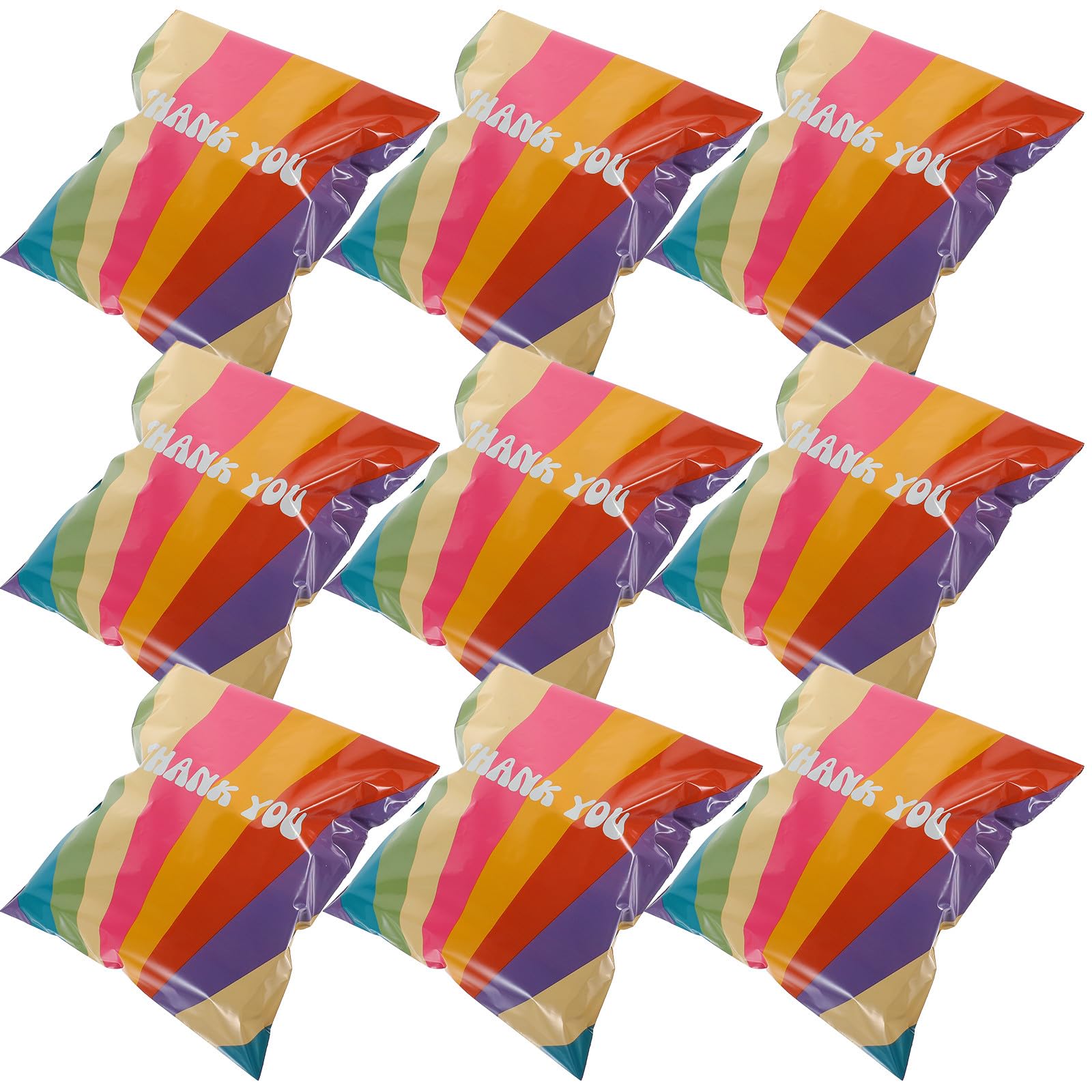 100stücke Bunte Wasserdichte Versandtaschen mit Selbstklebung Reißfest mit Dankesaufdruck Stabile Poly mailer für Umzug Verpackungsmaterial und Geschenkverpackung