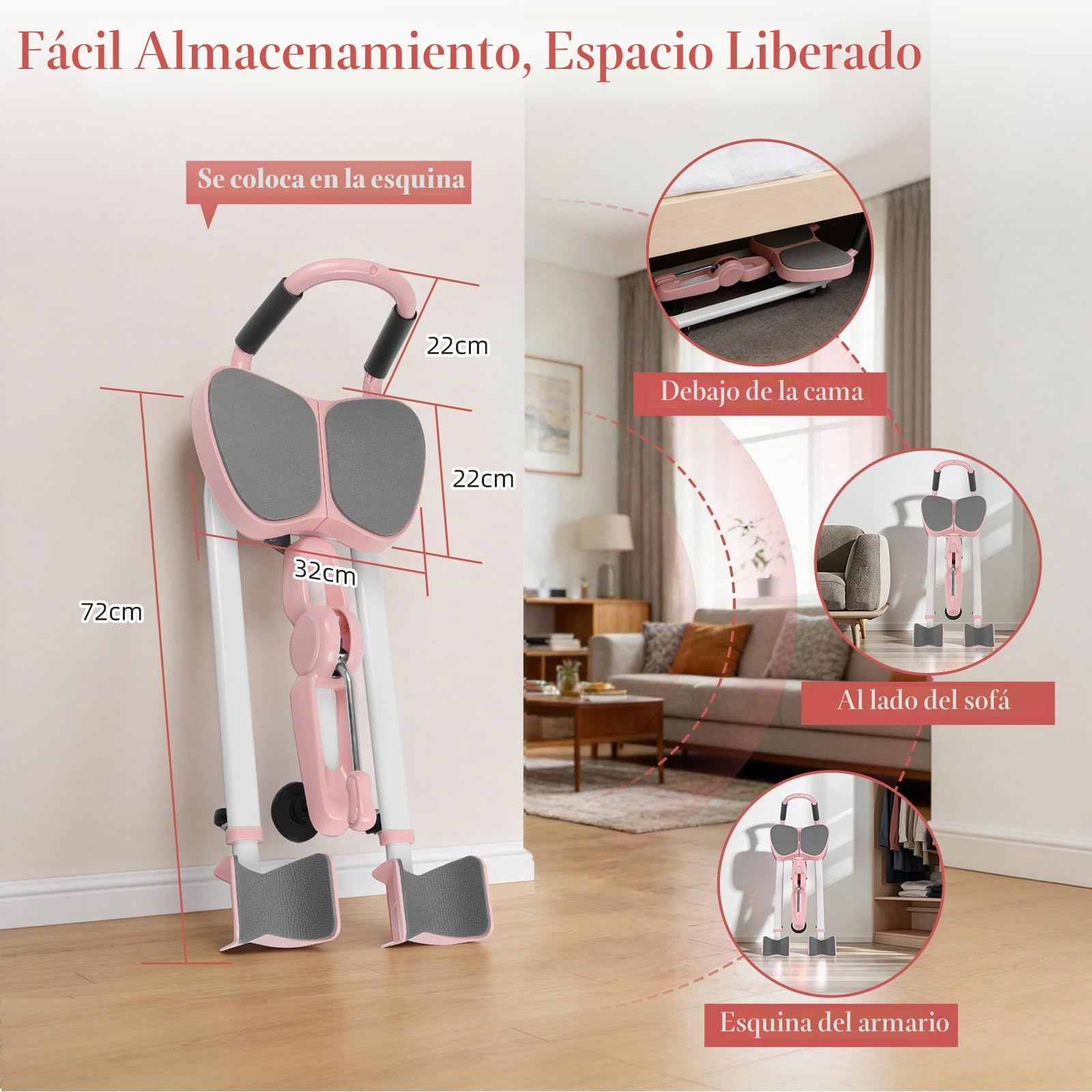 Máquina Estirar Piernas Plank 2 en 1, Barra Separadora de Piernas, Máquina de Estiramiento de Espagat, Ajustable 0 a 180°, Extensible 72 a 90 cm, para Ballet, Danza, Yoga, Artes Marciales, Gimnasia