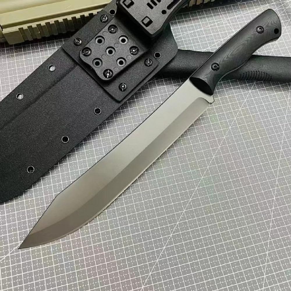 Generico TEERMA JN7 Coltello da caccia, coltello da campeggio - coltello di sopravvivenza a lama fissa forgiata in un pezzo, Per la caccia, la pesca, le avventure di sopravvivenza