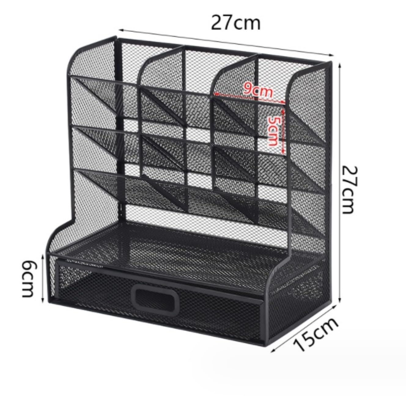 Schreibtisch Datei Organizer Schreibtisch-Organizer Aus Metallgeflecht Mit Schublade, Aufbewahrung Von Bürobedarf Und Zubehör Aktenaufbewahrung Ablagesystem(Black)