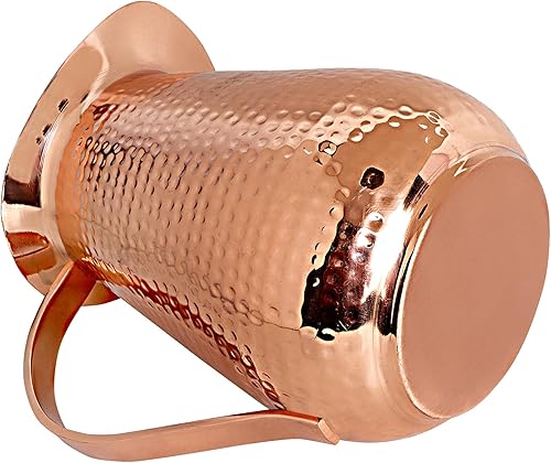 Miniatura 3 de Tazas de agua de cobre martilladas hechas a mano con tapa, 100% cobre puro, sin forro, sin revestimiento para beneficios de salud ayurveda, 70 onzas