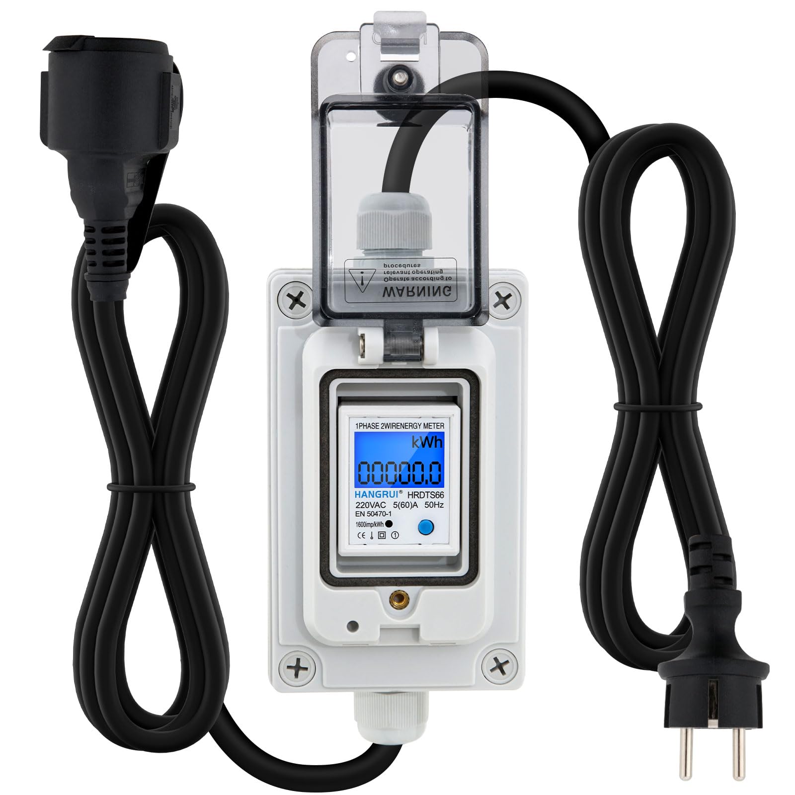 Contatore Elettrico Digitale Portatile LED 16A con spina EU, display digitale, portatile, ideale per camper, veicoli elettrici, abitazioni