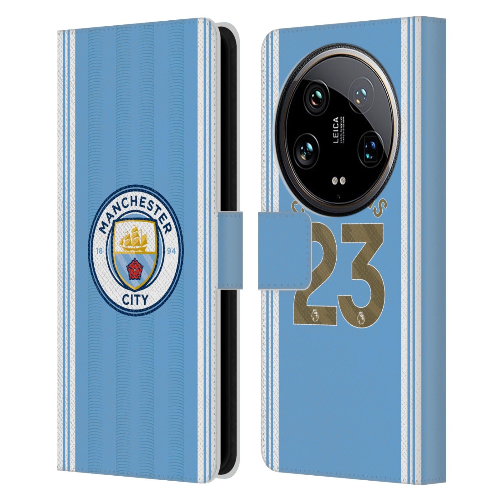Head Case Designs Officially Licensed Manchester City Man City FC Home Kit 2023 Champions Leather Book Wallet Case Cover Compatible with Xiaomi 14 Ultra