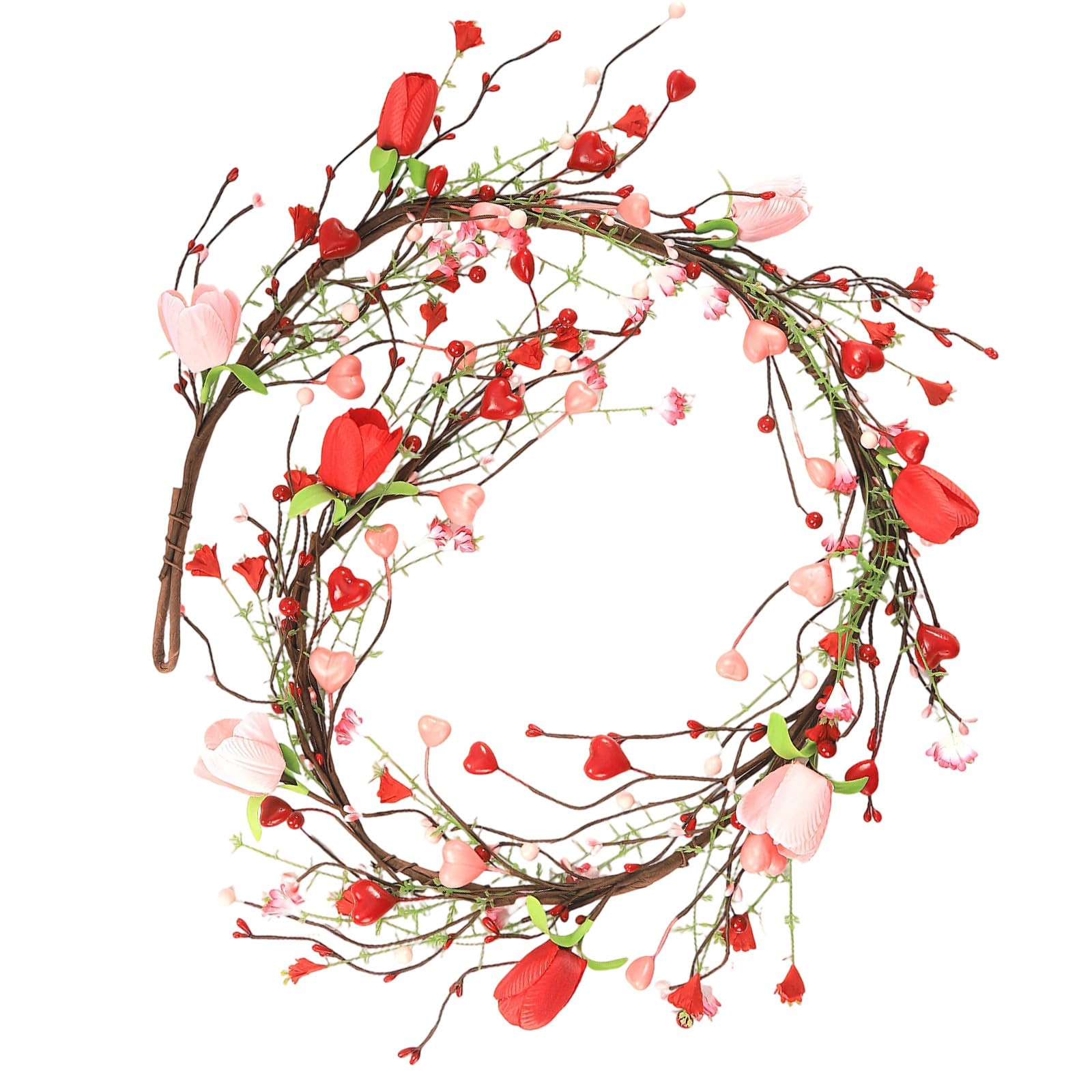 Tsophreniq Bendable Artificial Tulips Rattan Hearts Butterflies Accent for Festival Occasion Like Birthdays and Parties Vine Decoration