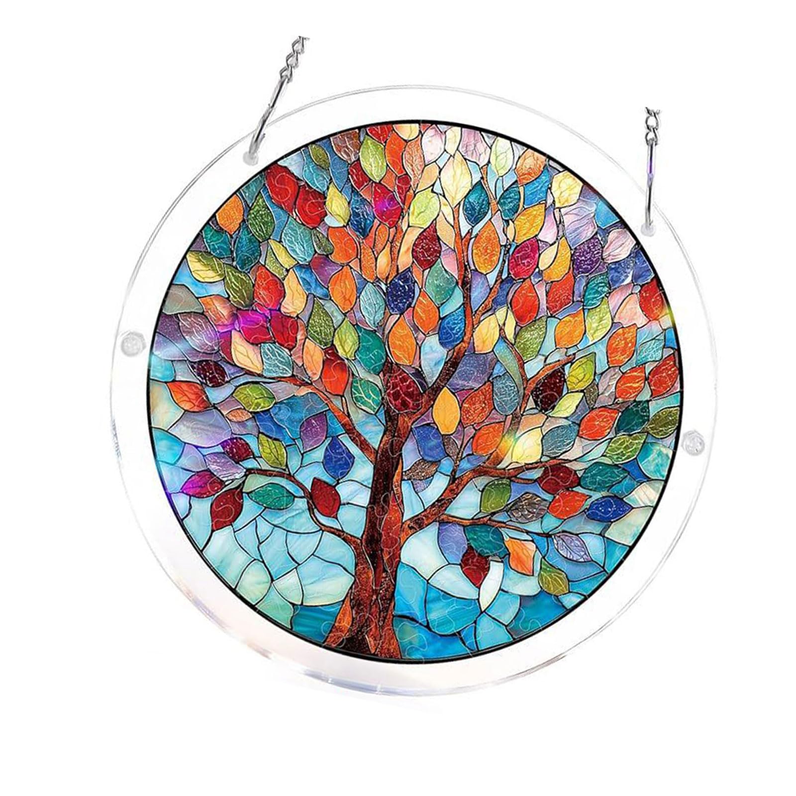 Msioytog A Colorful Crylic Puzzle Ornament With Hanging Chain For Window Wall Decoration Nd Party Sun Catchers Ccessories Colorful Window Hanging