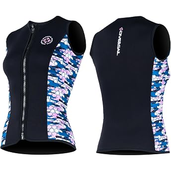 Neopren Weste und Tauchtop 3mm  rmelloses Nassanzug-Oberteil mit vorderem Rei verschluss und Flachnaht f r Tauchen Schwimmen Kajaken und Surfen