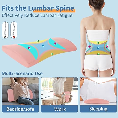 Miniatura 3 de Almohada de apoyo lumbar para aliviar el dolor de espalda almohada de espalda baja para dormir - Almohada de cintura de espuma viscoelástica -