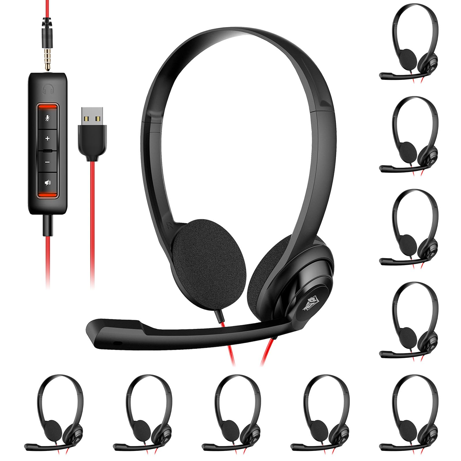 usb computer headset nubwo hw02 with microphone for teams skype
