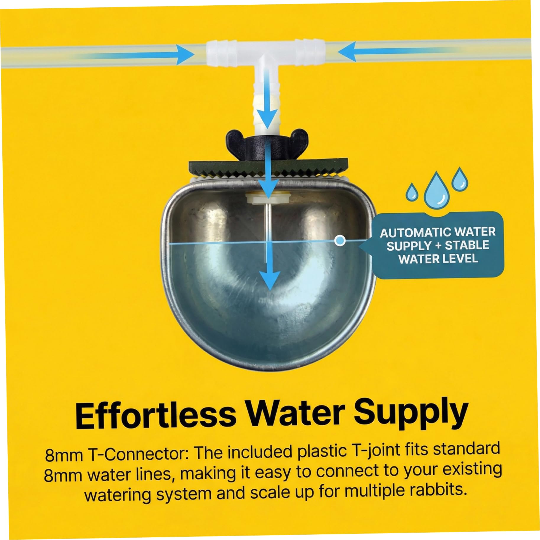 10 dispensadores de Agua para Conejos, Cuenco de Agua de Acero Inoxidable con Bebedero automático, Cuenco Colgante para Conejos, Ardillas, Chinchillas, hámsteres, Decoraciones de casa