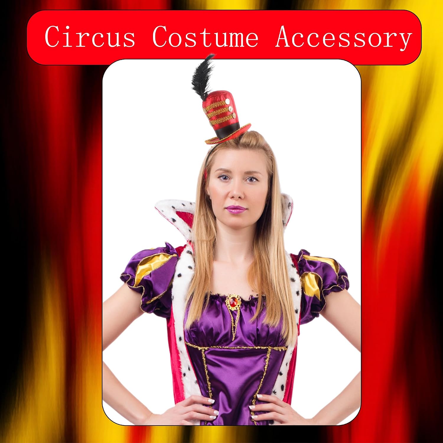 2 Pcs Mini Ringmaster Headband Top Hat Headband Circus Costume Headpiece for Halloween Cosplay Costume Accessory