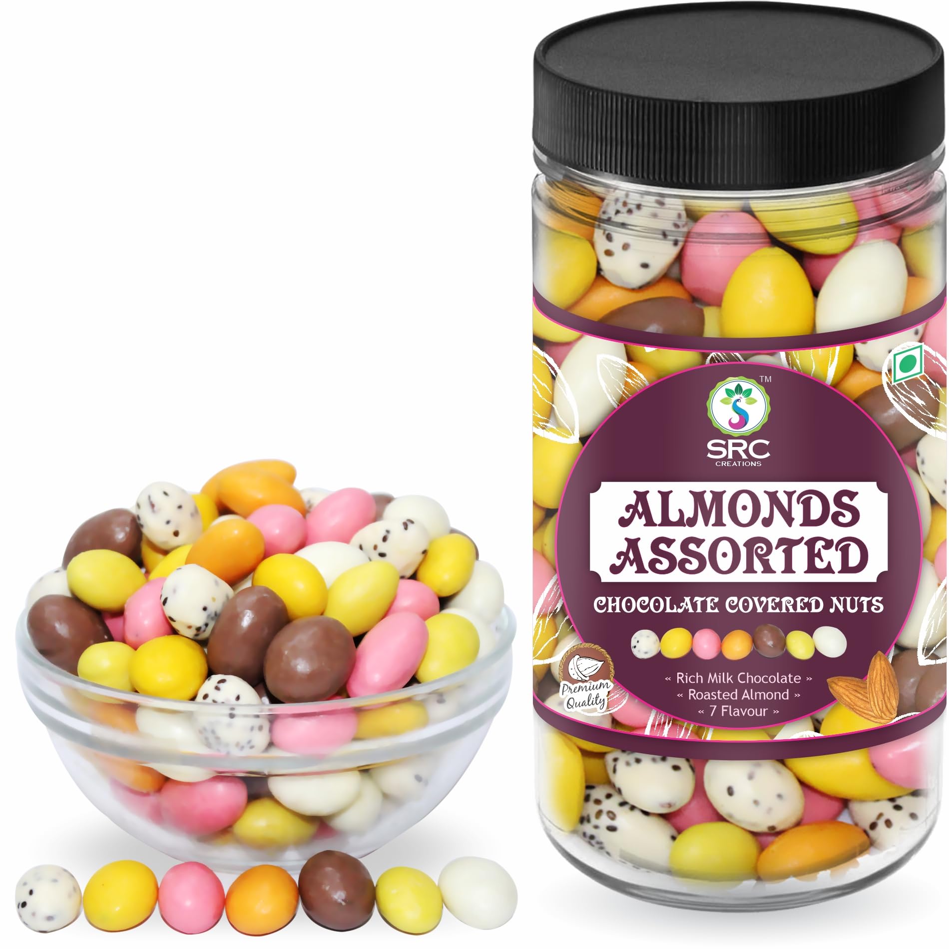 SRC CREATIONS Almonds Assorted Chocolate Covered Nuts 7 Flavour Mix Pack 230 grams (B0CDMBL4Z4) Amazon Price History, Amazon Price Tracker
