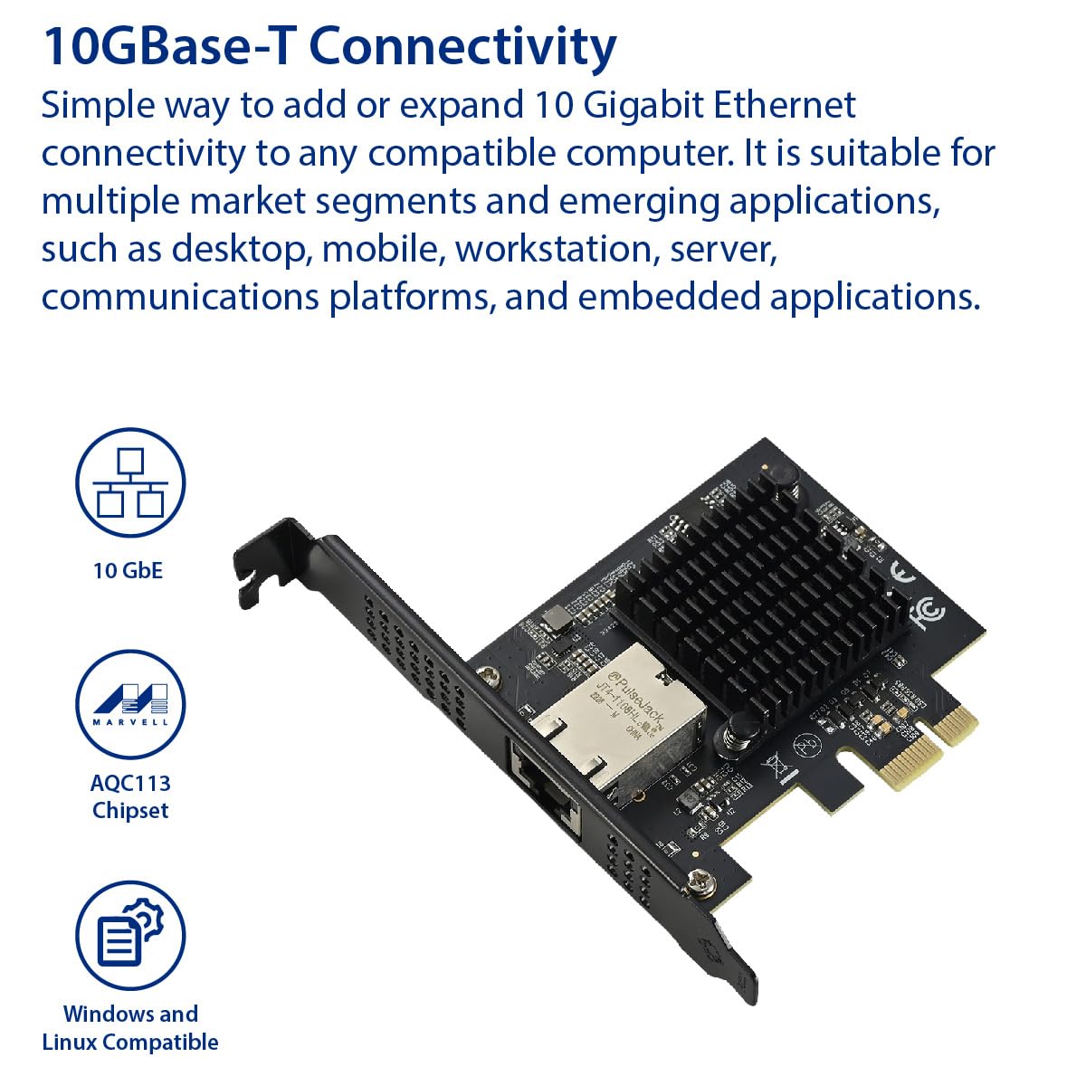 Single Port 10 Gigabit Ethernet PCI-e x1 Network Card
