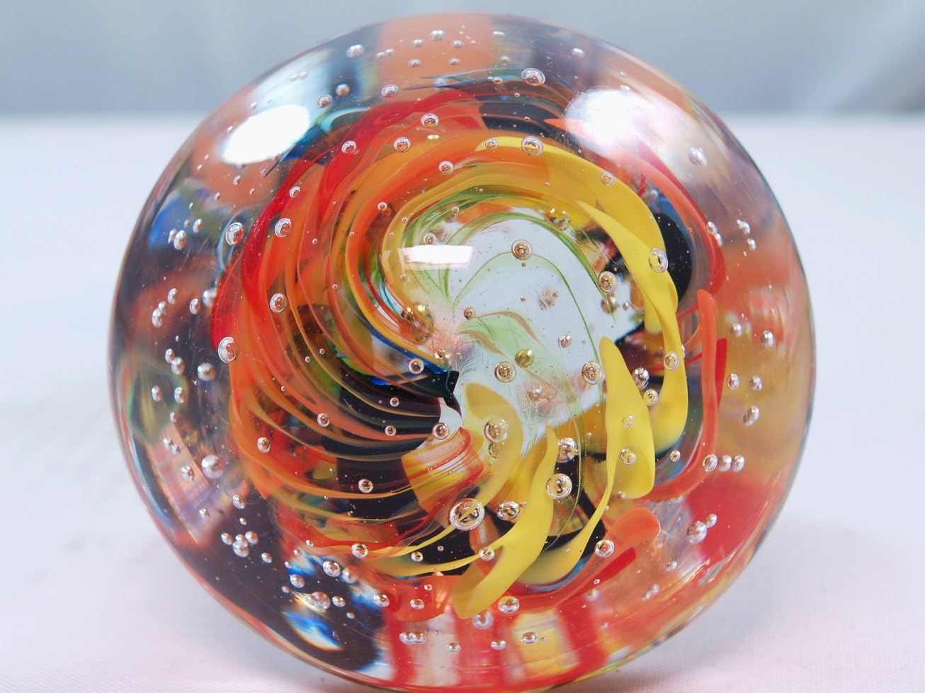 M Design Art Handcraft Rainbow Spiral Mushroom Paperweight PW-810