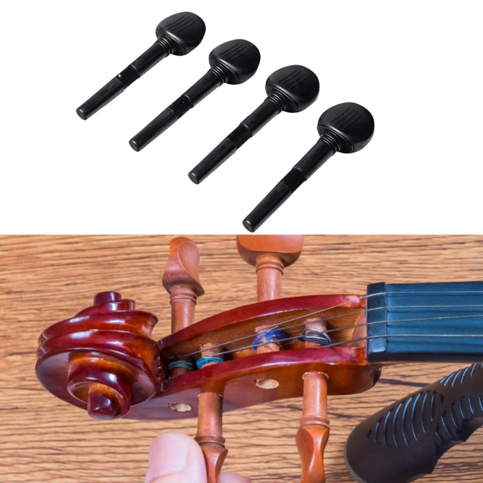 Set Piroli Per Violino 4/4 In Legno Di Tamarindo - Modello Vatelot Con Collare In Ottone