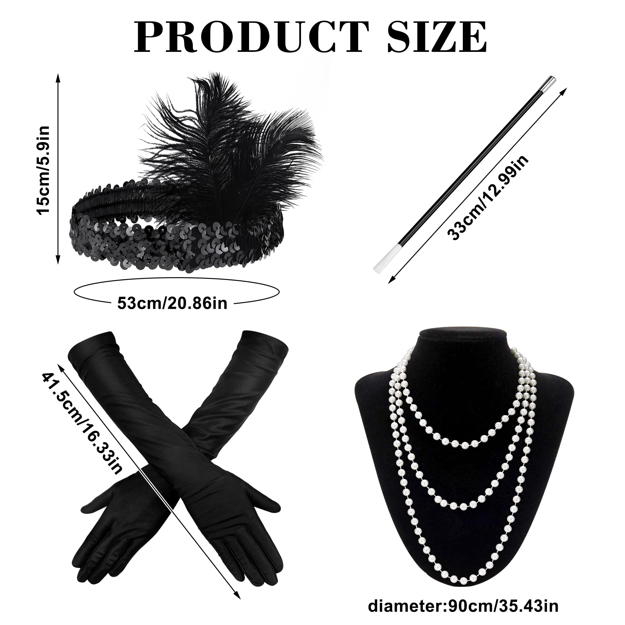 Miss Good 1920s Flapper Great Gatsby Accessories Set - Image 2