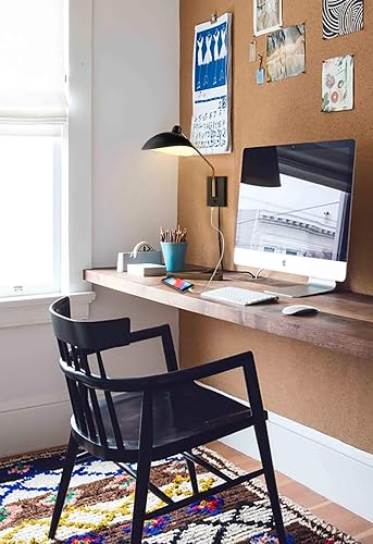 Miniatura 4 de CLAXY Aplique de pared enchufable con brazo oscilante para dormitorio, color negro mate con puerto de carga USB, juego de 2, luces de montaje en