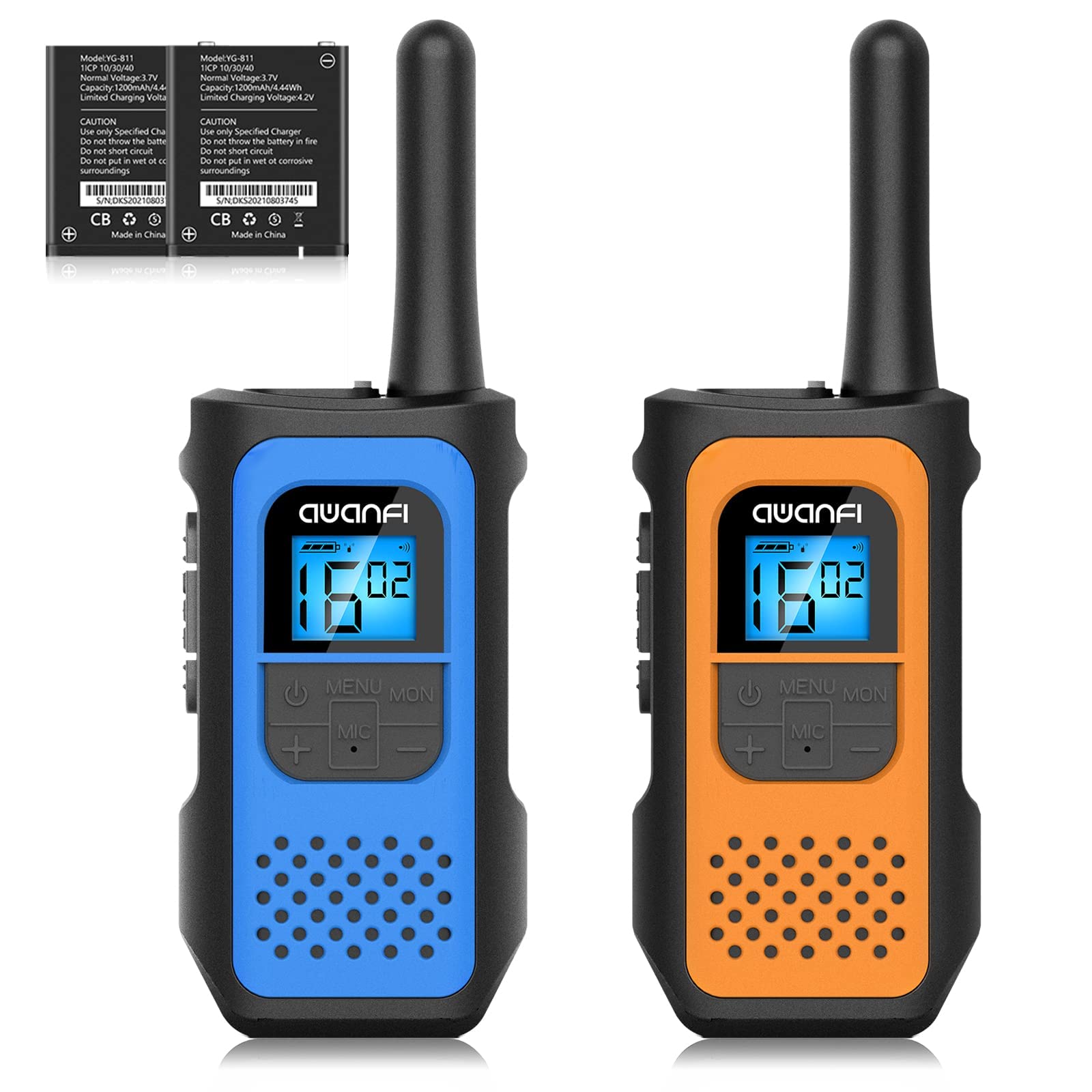 Walkie Talkie Oplaadbaar met 1200mAh Li-ion Batterij, Walkietalkie voor