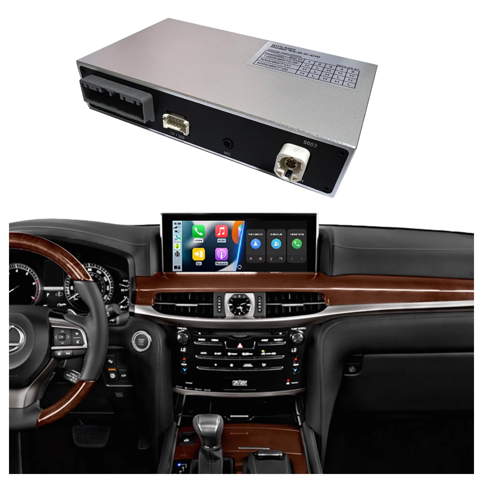 Wireless CarPlay Android Auto for Lexus LX 570 2015 to 2021 Support Mirror Link, Siri, Navigation, Camera Smart CarPlay Retrofit Kit