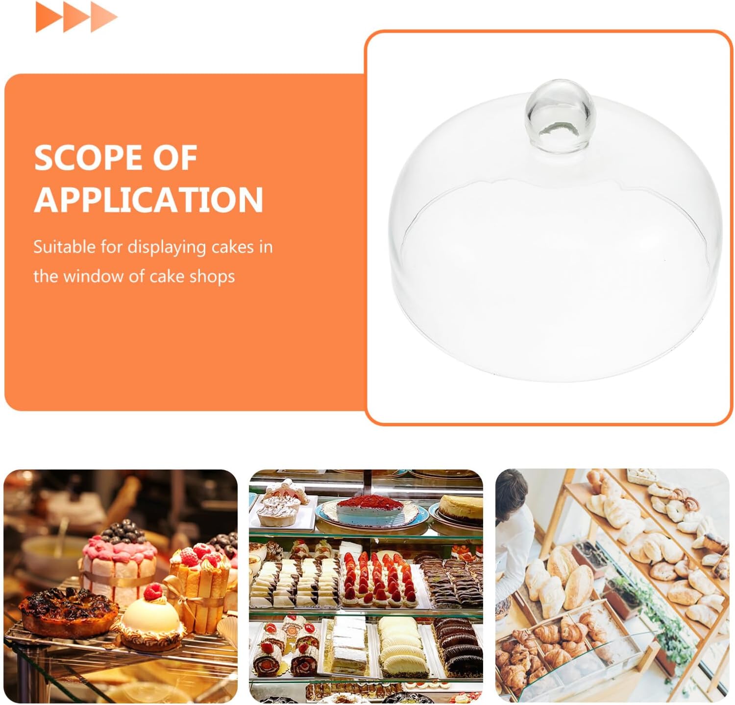 Cabilock Food Cover Cake Preservation Cover Glass Craft Transparent Easy to Clean for Home Restaurant Use