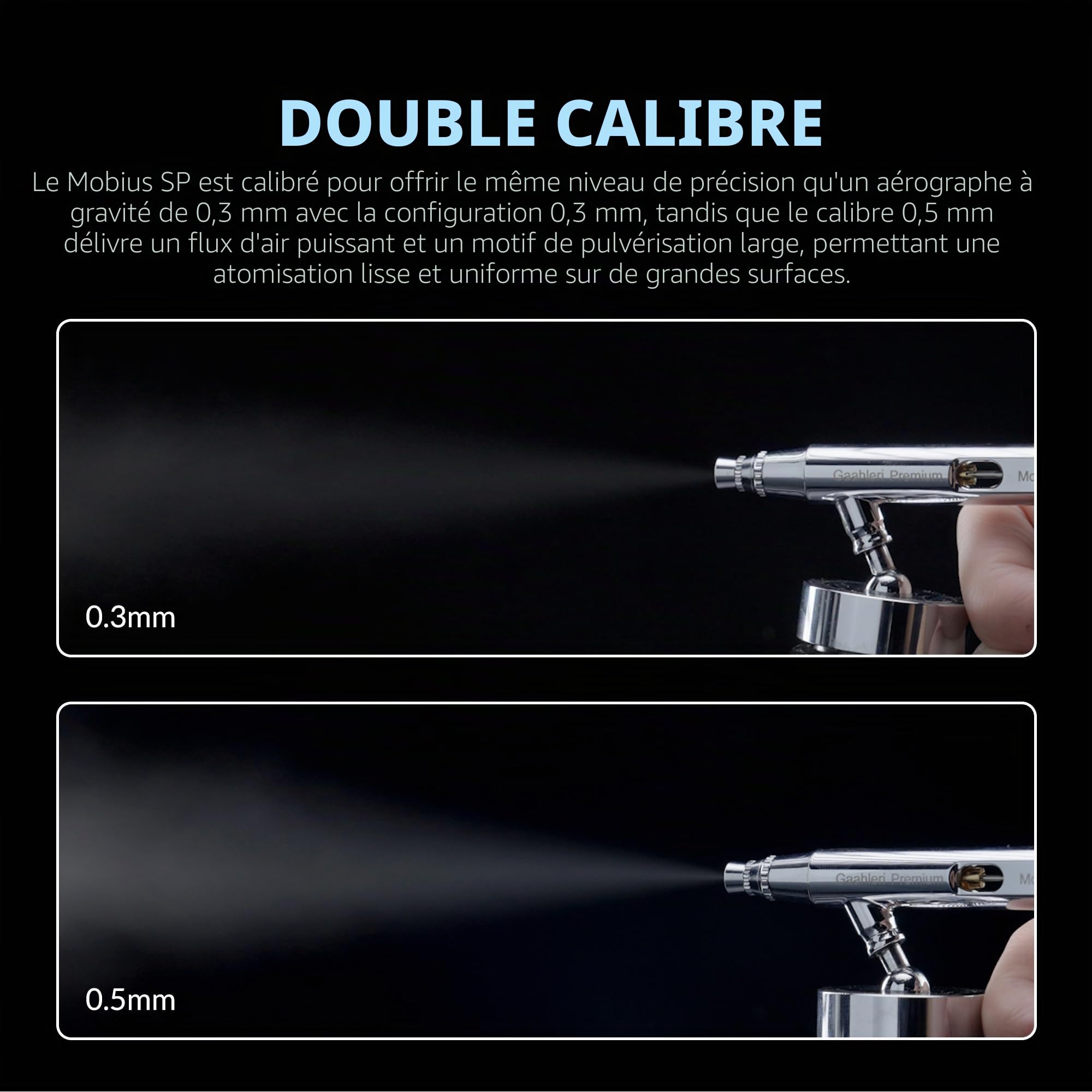Gaahleri Airbrsuh Premium Series Mobius Aérographe avec siphon