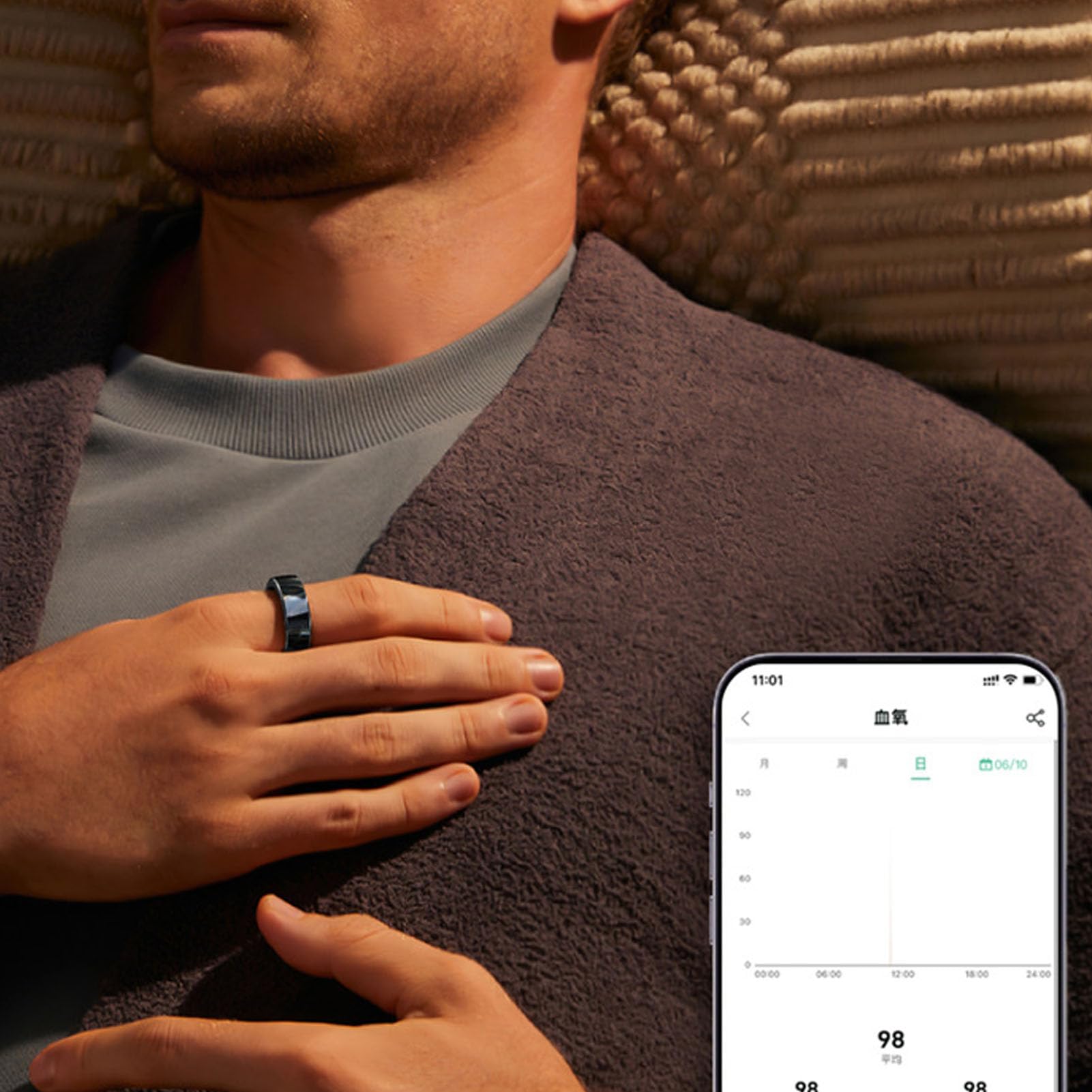 ASHATA Anillo Inteligente R2 Fitness, Anillo de Seguimiento de Salud NFC para Monitorear el Podómetro de Fitness, Datos de Sueño Gratuitos, Control de Aplicaciones, Anillo de (Diámetro
