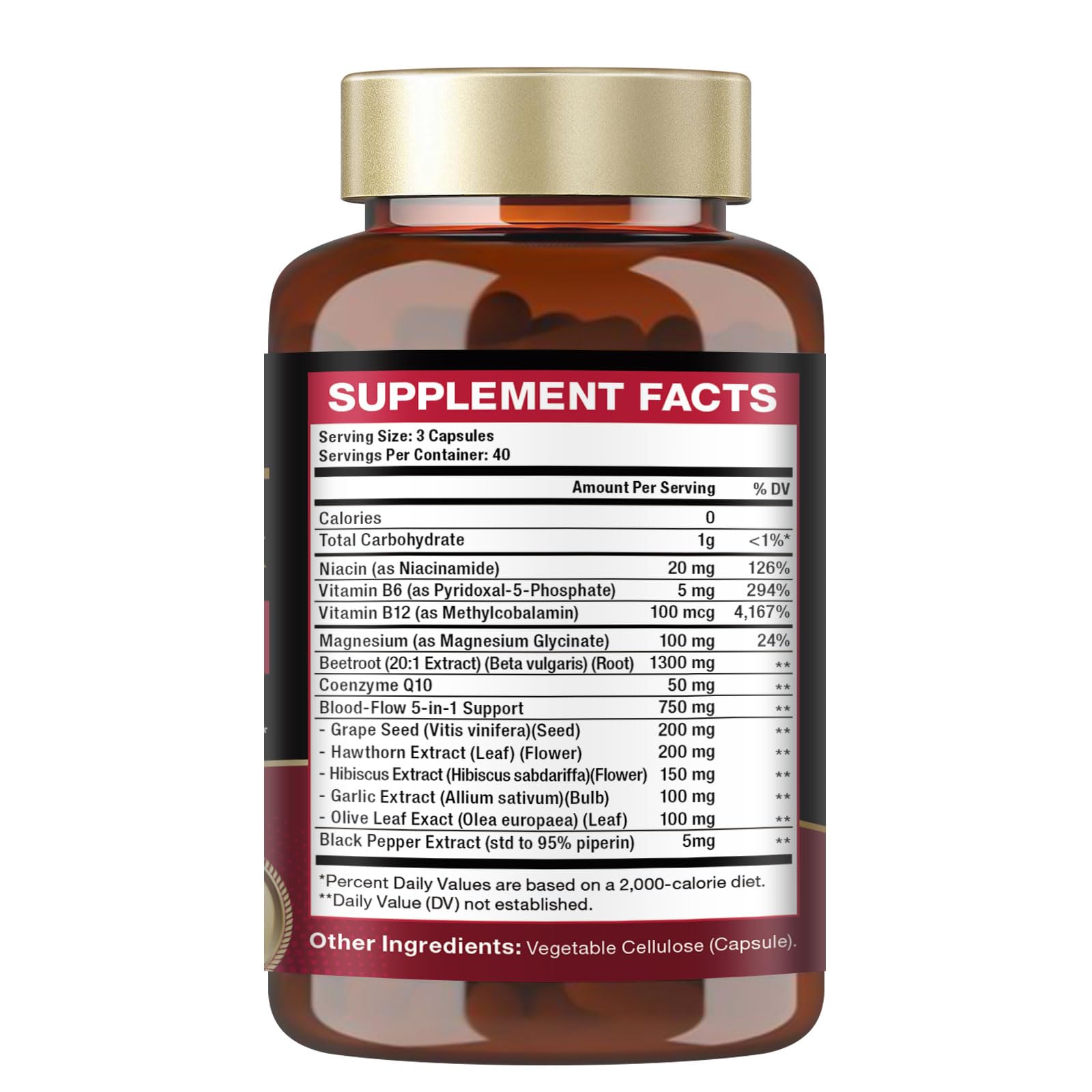 Totaria Beetroot Capsules 2230mg Support Blood Pressure & Heart Health, Nitric Oxide Supplement with Grape Seed, Hawthorn, Garlic & CoQ10, Blood Flow Beet Root Powder | 120 Count — Amazon image 8
