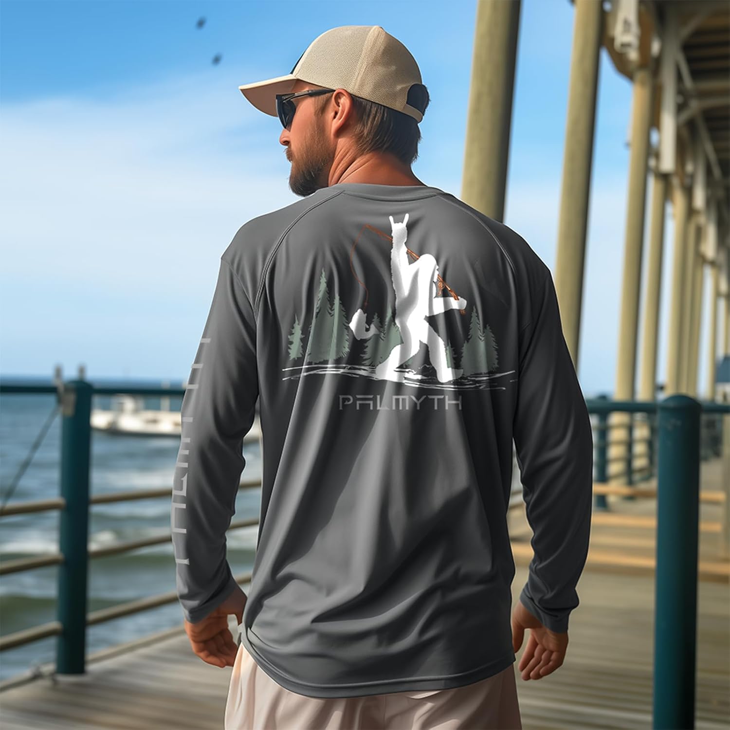Palmyth Fishing Shirts for Men Long Sleeve UPF 50+ Sun Protection UV T Shirt Tee - Image 2