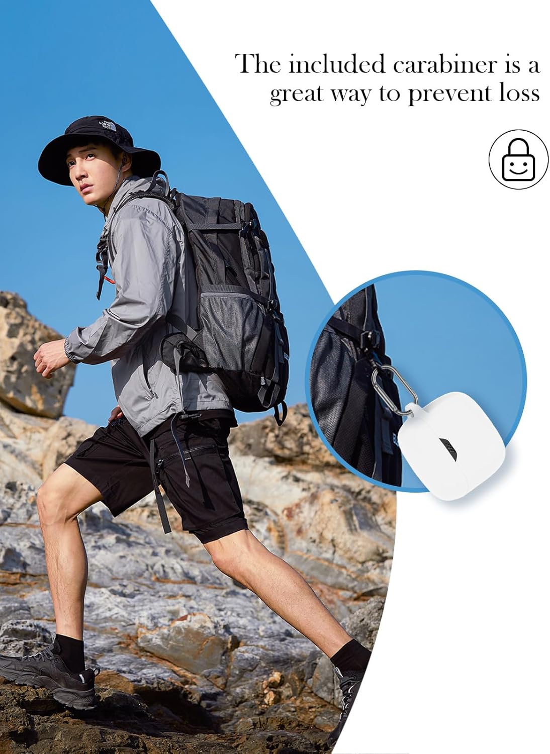 Case for JBL Tune Flex - True Wireless Noise Cancelling Earbuds,Soft Protective,BOVUGAC Silicone Case Cover with Keychain & Cleaning Kit & Lanyard for JBL Tune Flex Earbuds-White - Image 4