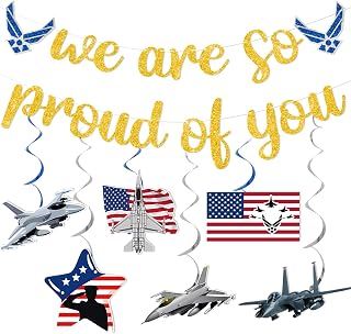Air Force Party Decorations - We Are So Proud of You Banner Airforce Party Decorations Banner Military Decor for Birthday Party