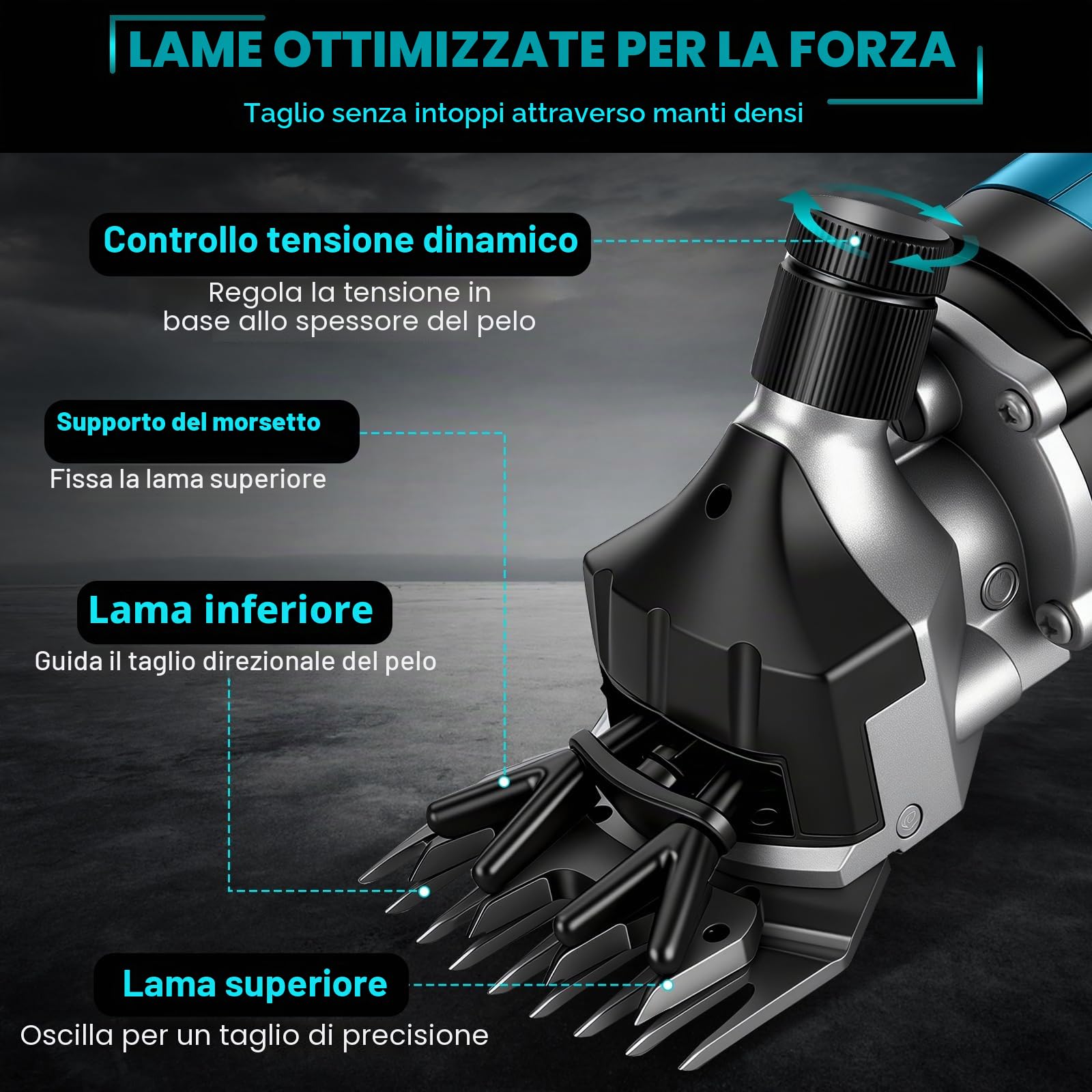 Forbici a batteria per Makita 18 V, senza spazzole, 850 W, 2800 giri/min, 3 marce, forbici per lana per rasatura di lana di pecore, capre e bovini sporchi (senza batteria)
