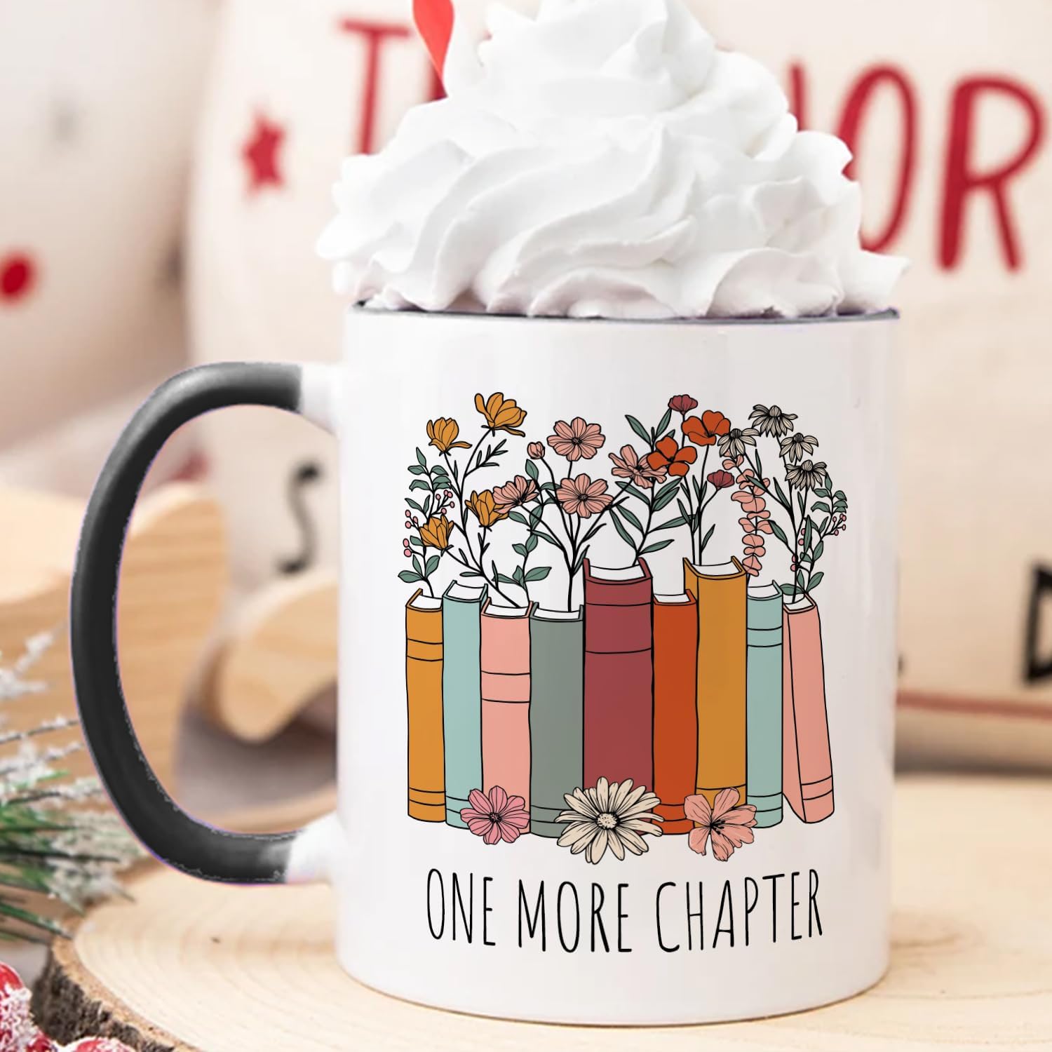 Funny Gifts for Book Lover,Bookish Coffee Mug,Birthday Thanksgiving Christmas Gifts For Librarian Reading Enthusiast Teacher,One More Chapter Bookworm Tea Cup 11 OZ - Image 2